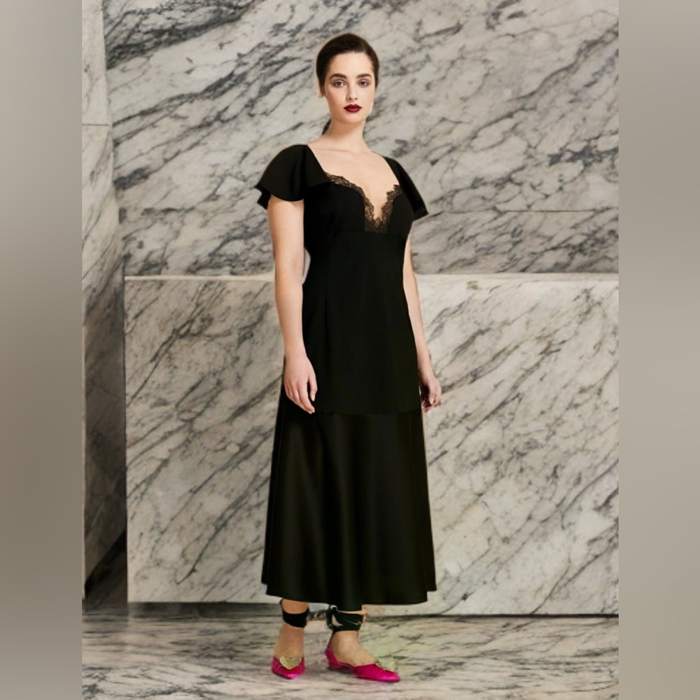MARINA RINALDI 🆕 Spring Runway 2021 ‘Envers’ Luxury Curvy Satin Dress! Sz 20 🔥 - Picture 5 of 6